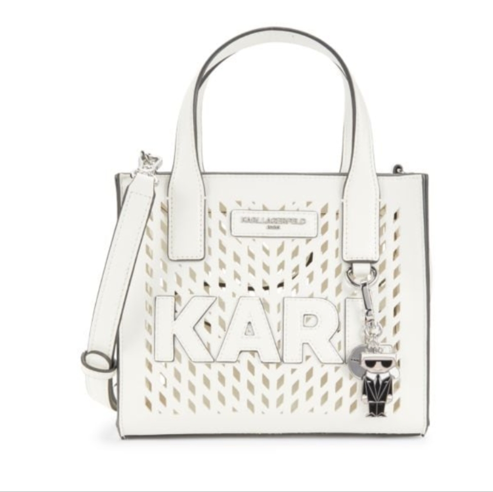 Karl Lagerfeld Nouveau Cutout Satchel Crossbody Bag + Pouch + Dust Bag Nwt ❤ - Picture 3 of 10